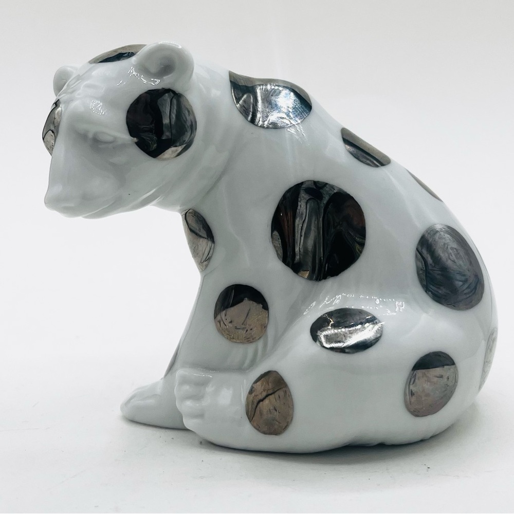Lladro Retired Bear 01007027 Polar Bear Seated (Re-Deco) Spain 2006 EUC 4”T